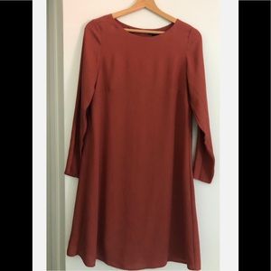 A Line, knee-length dress. Size 6. Blush.